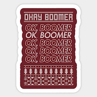 OK, Boomer Christmas Sweater Sticker